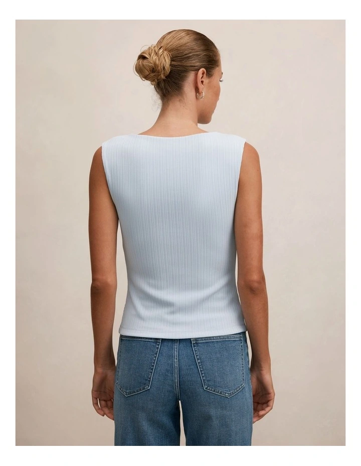 Frankie Boat Neck Tank Top in Blue image 2