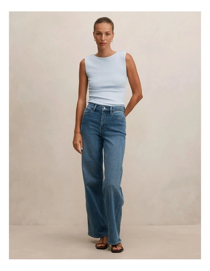 Frankie Boat Neck Tank Top in Blue image 5