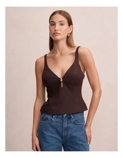 Imogen Hardware Keyhole Top in Brown