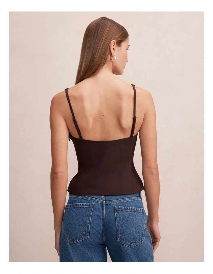 Imogen Hardware Keyhole Top in Brown image 2