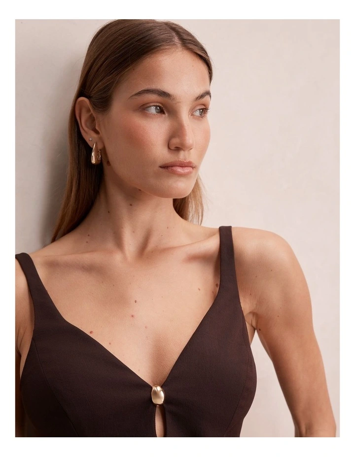 Imogen Hardware Keyhole Top in Brown image 4