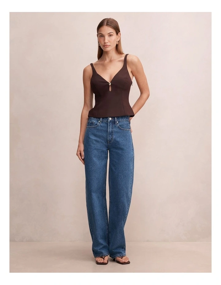Imogen Hardware Keyhole Top in Brown image 5