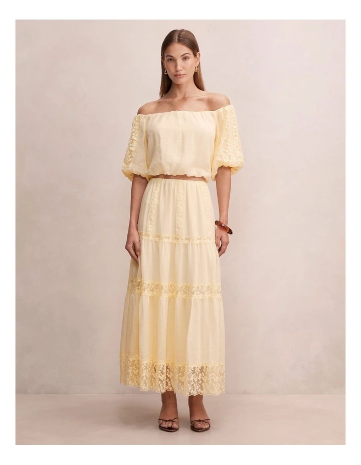 Naomi Off Shoulder Bubble Top in Yellow image 5