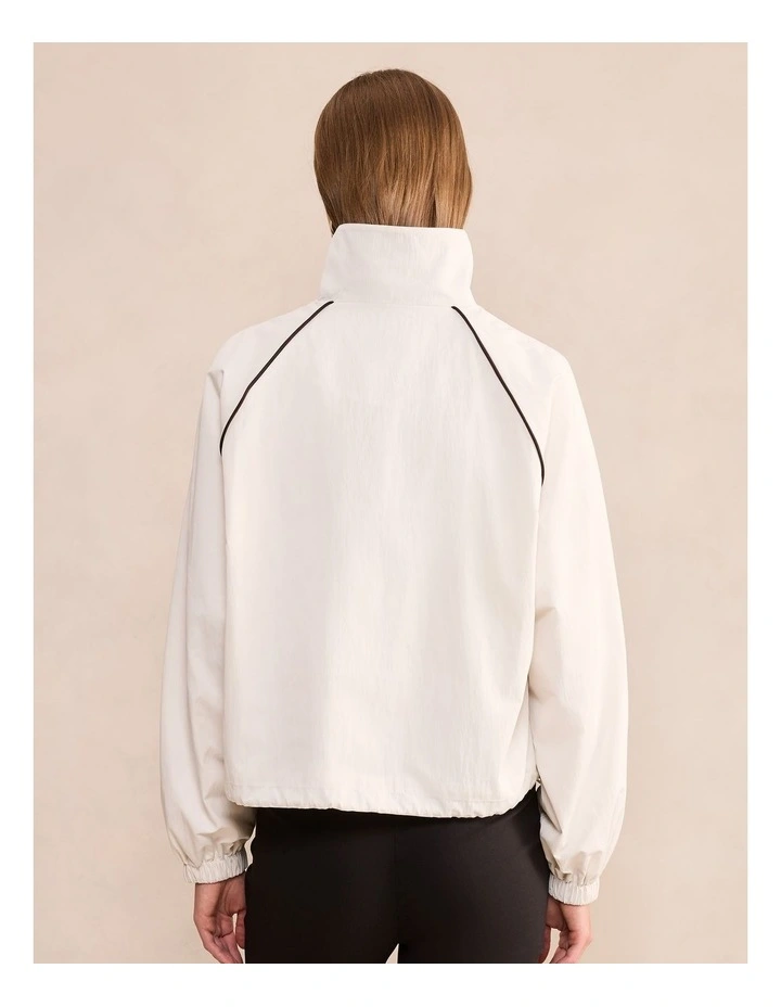 Indy Piping Windbreaker Jacket in Cream image 2