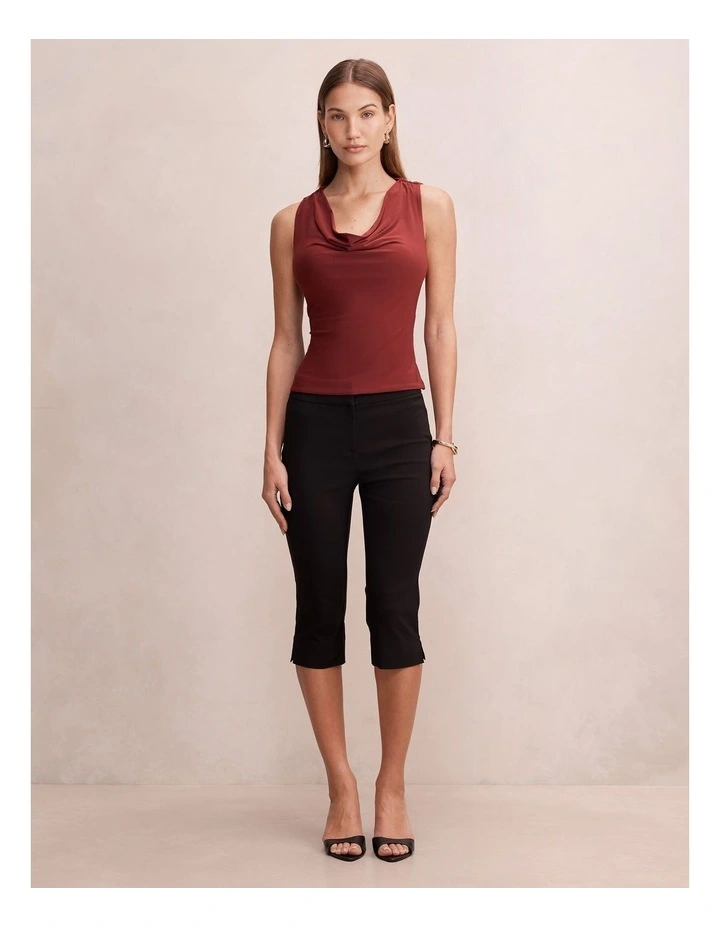 Noa Drape Back Hardware Top in Red image 5
