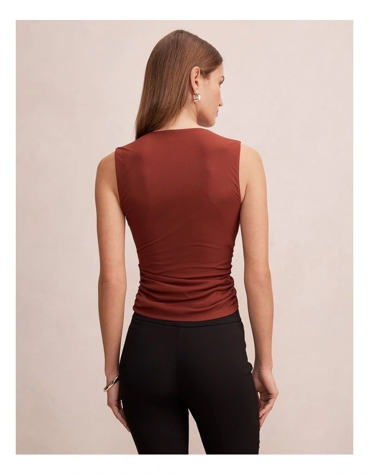 Candice Hardware Wrap Top in Brown image 2