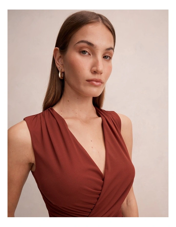 Candice Hardware Wrap Top in Brown image 4