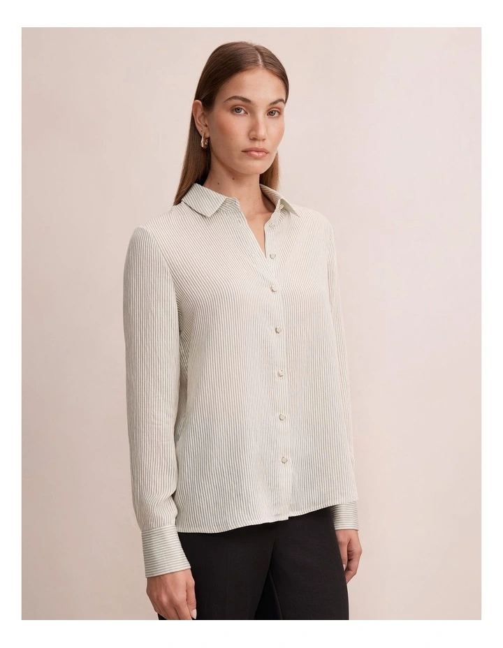 Solara Striped Shirt in Green image 3