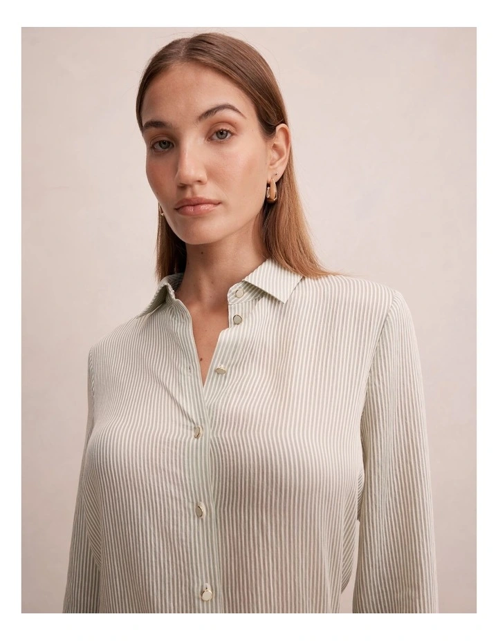 Solara Striped Shirt in Green image 4