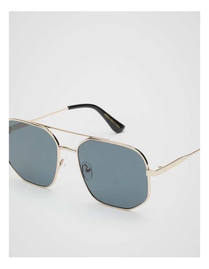 Lila Aviator Sunglasses in Gold image 3