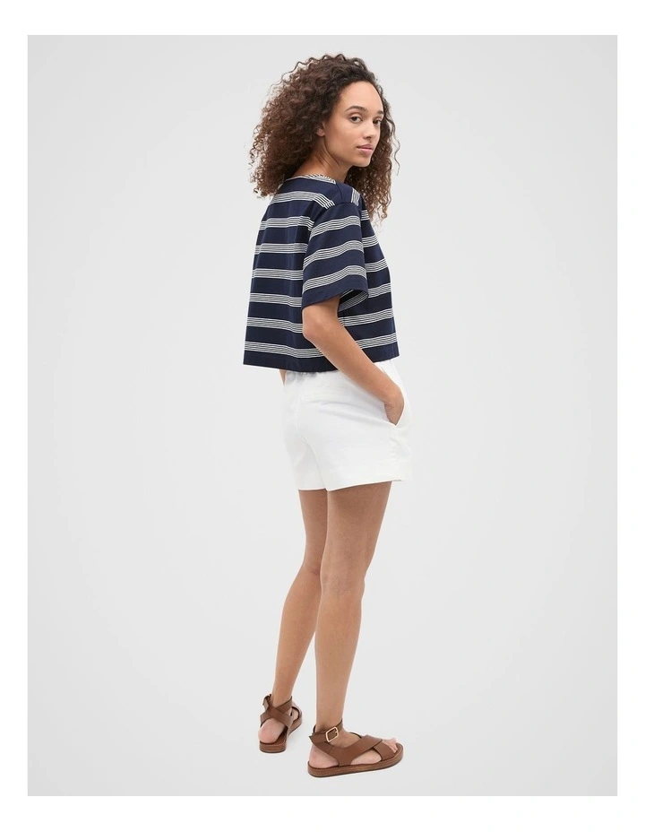 Boxy Boat Neck Tee in Twilight Blue image 2
