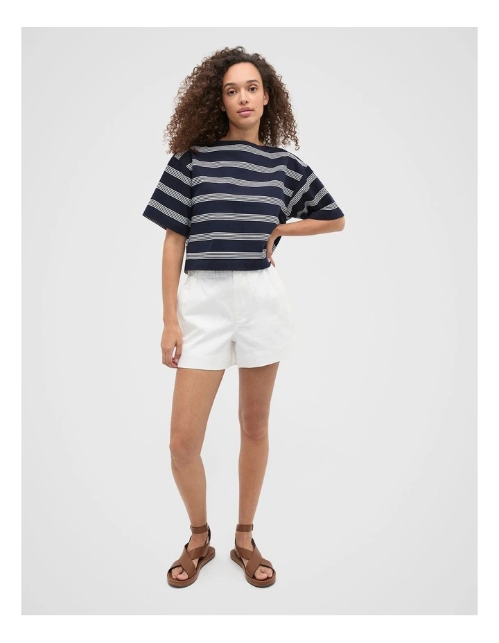 Boxy Boat Neck Tee in Twilight Blue image 3