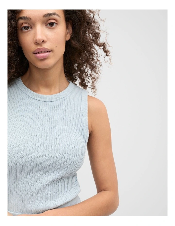 Textured Rib Tank in Bluebell image 4