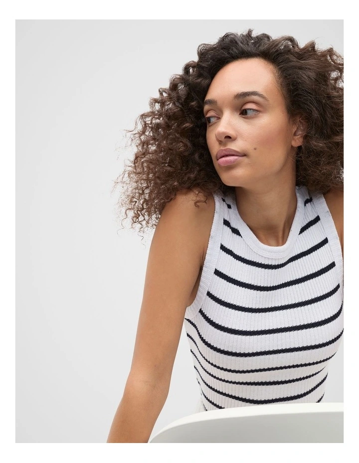 Textured Rib Tank in Twilight Blue image 4