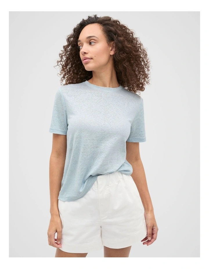 Linen Neat Tee in Bluebell image 1