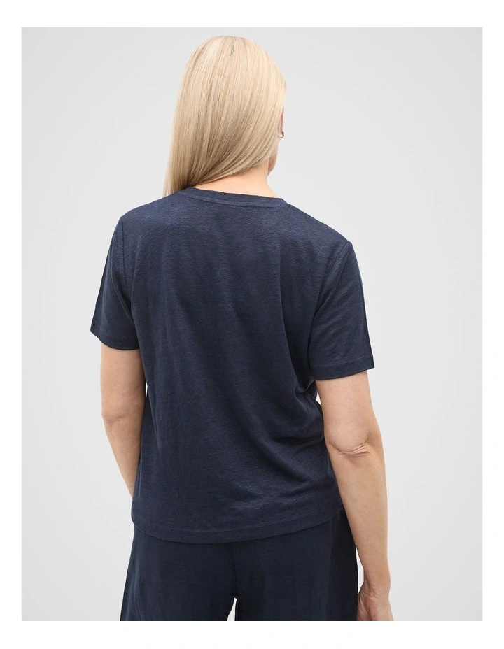 Linen Neat Tee in Twilight Blue image 2