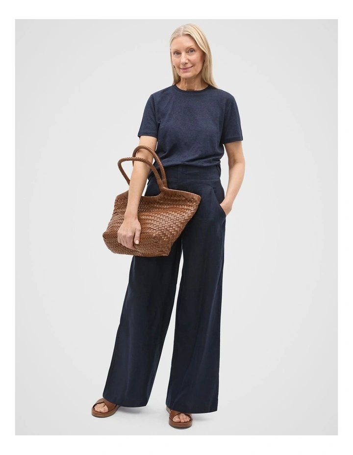 Linen Neat Tee in Twilight Blue image 3