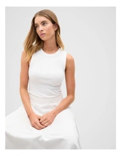 Core Australian Cotton Rib Tank in Whisper White