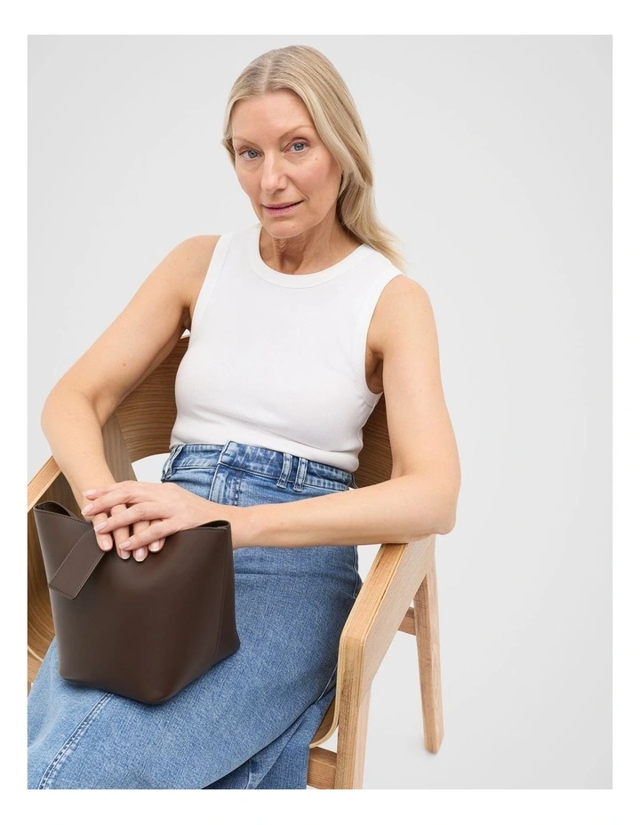 Core Australian Cotton Rib Tank in Whisper White image 1