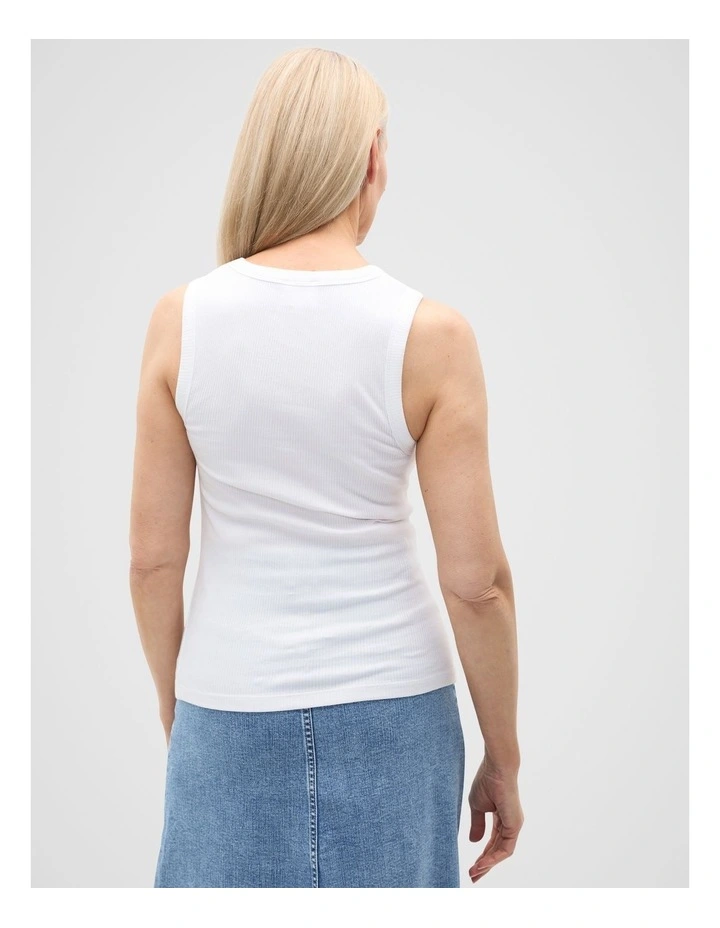Core Australian Cotton Rib Tank in Whisper White image 2