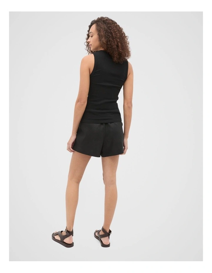 Core Australian Cotton Rib Tank in Black image 2