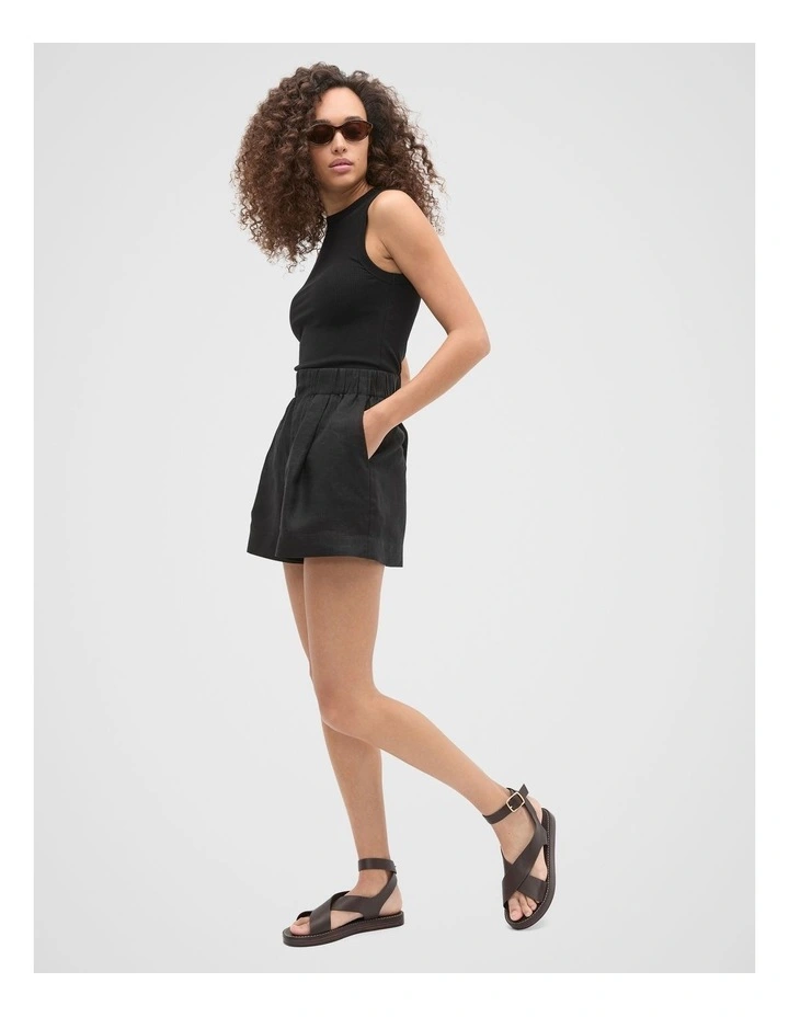 Core Australian Cotton Rib Tank in Black image 3