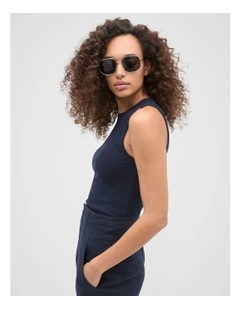 Core Australian Cotton Rib Tank in Twilight Blue