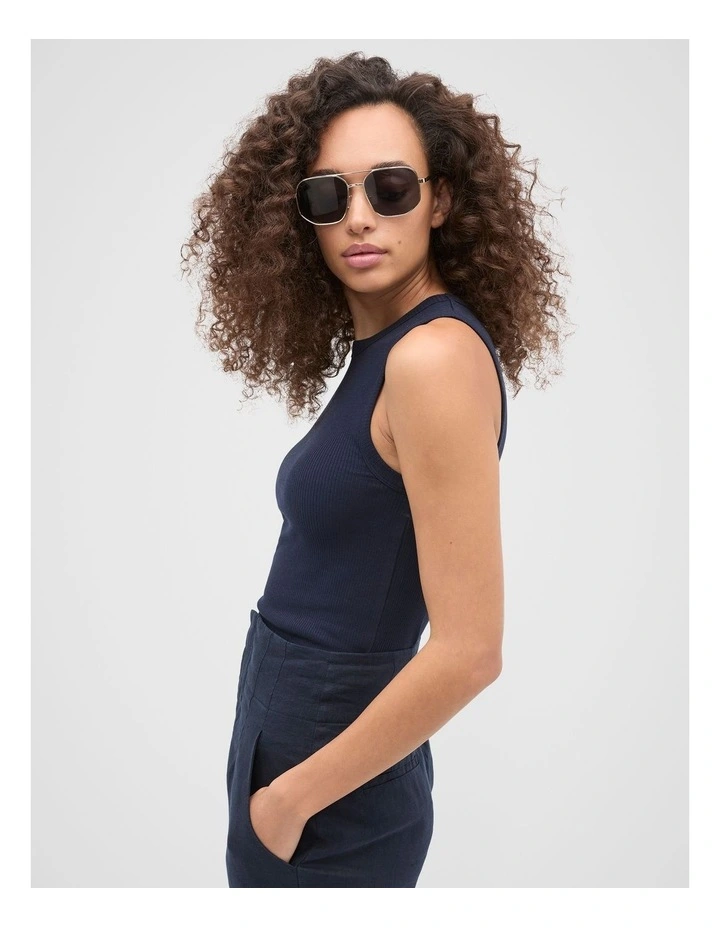 Core Australian Cotton Rib Tank in Twilight Blue image 1