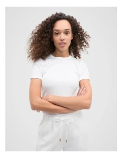 Core Australian Cotton Rib Tee in Whisper White