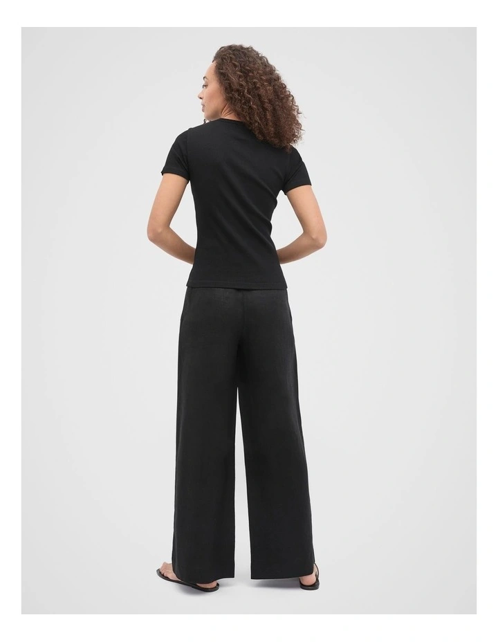 Core Australian Cotton Rib Tee in Black image 2