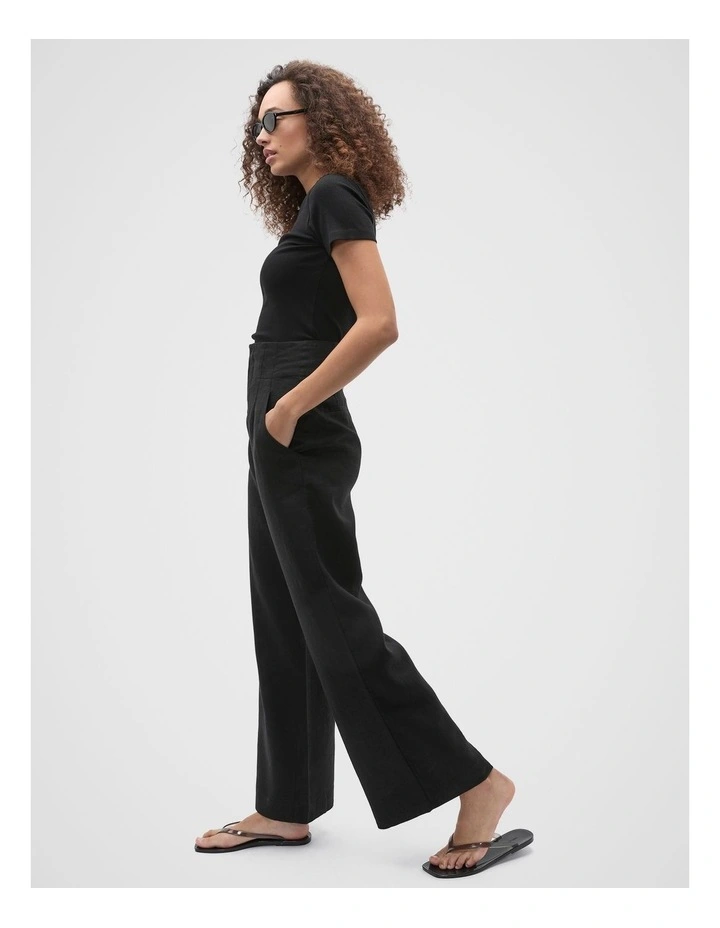 Core Australian Cotton Rib Tee in Black image 3