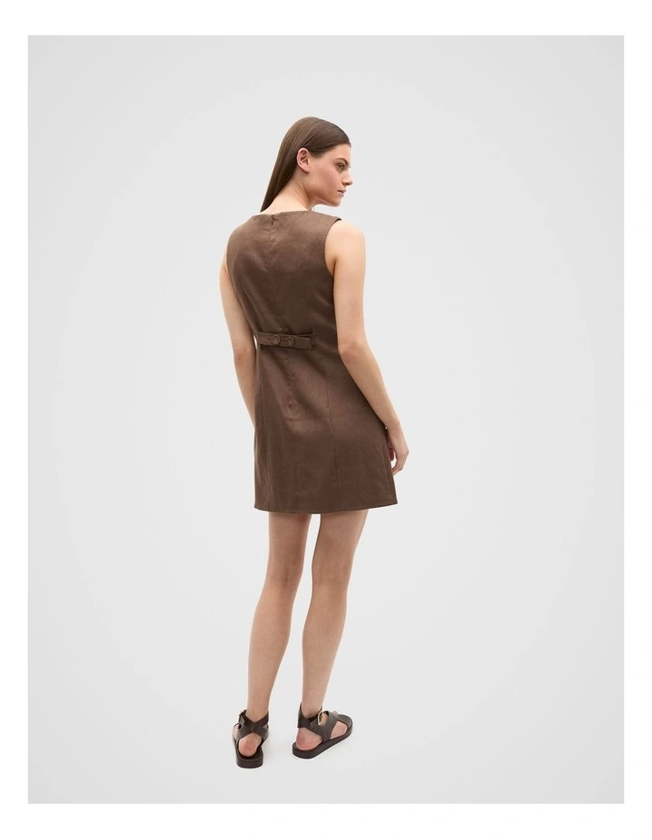 Linen Structured Shift Dress in Pinecone image 2