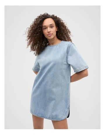 Denim Tunic Dress in Blue