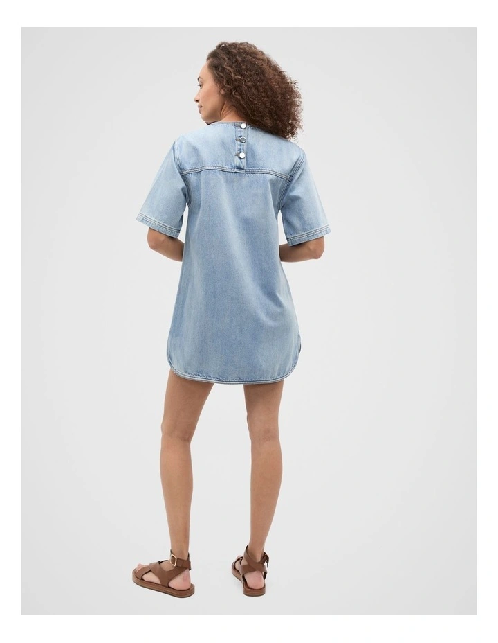 Denim Tunic Dress in Blue image 2