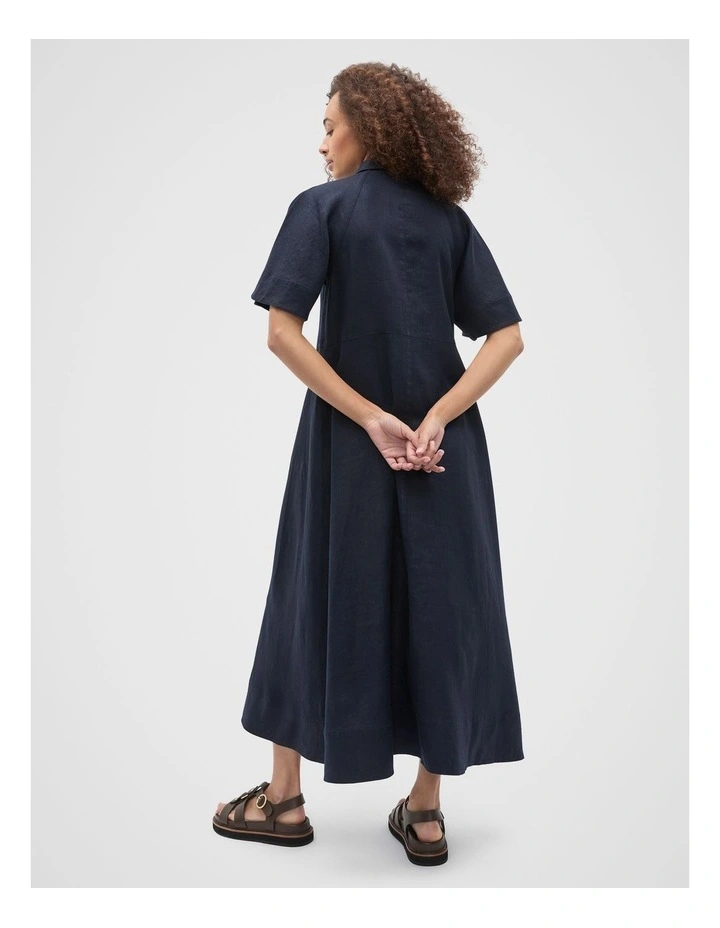 Linen Shirt Dress in Twilight Blue image 2