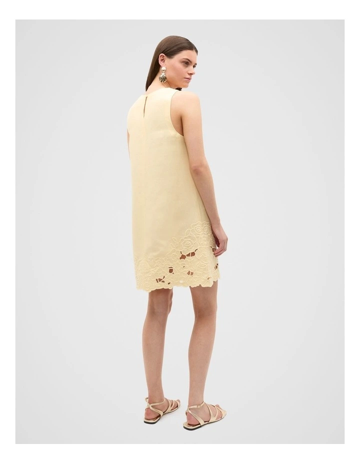 Cutwork Mini Dress in Brige image 2