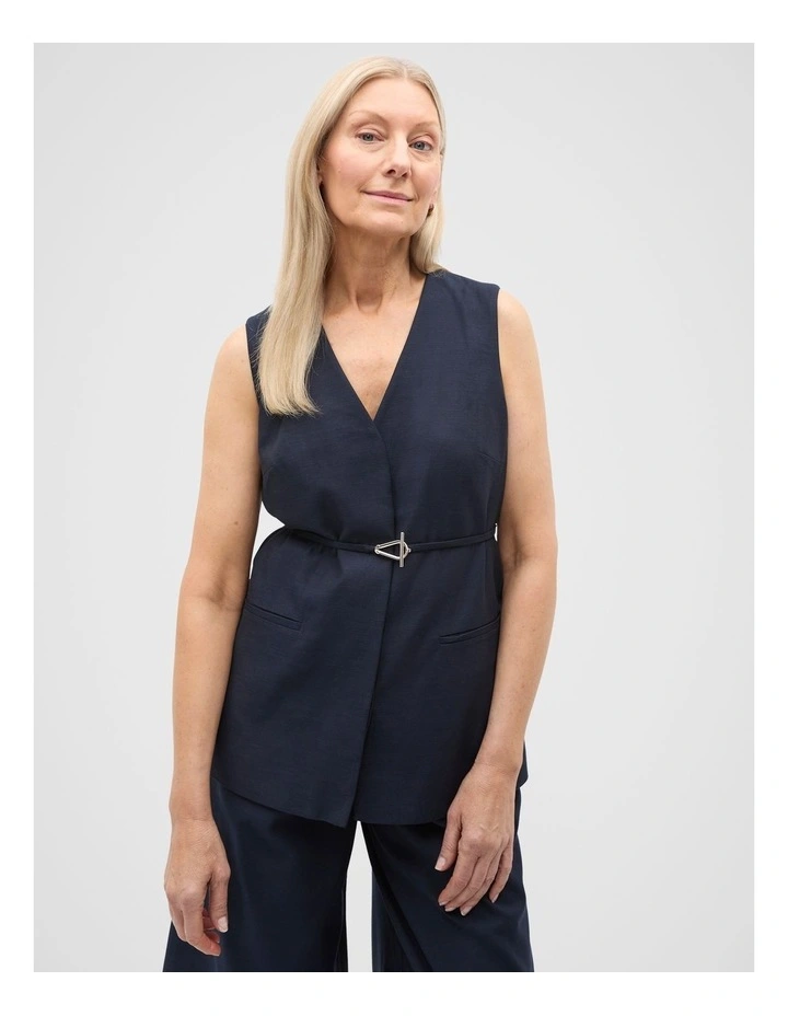 Belted Vest in Twilight Blue image 1