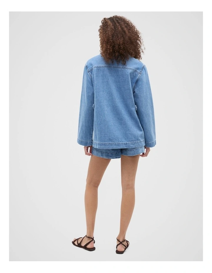 Denim Utility Jacket in Mist Blue Wash image 2