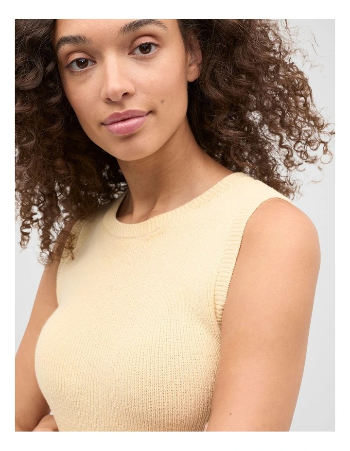 Textured Cotton Knit Top in Shortbread image 4