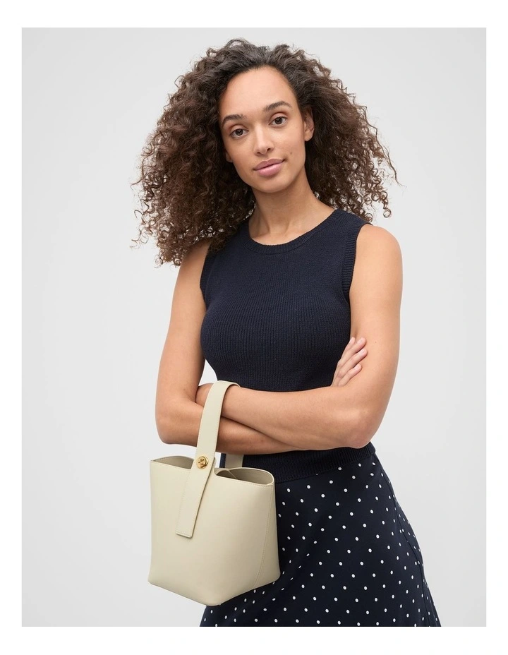 Textured Cotton Knit Top in Twilight Blue image 1
