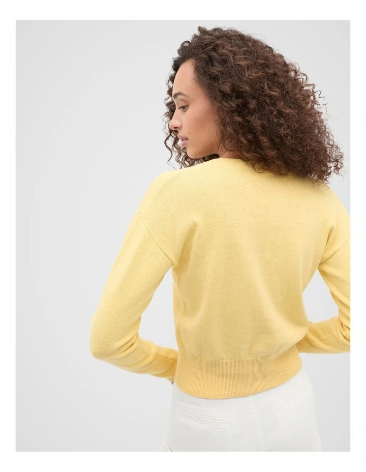 Linen Blend Cardigan in Buttercup image 2