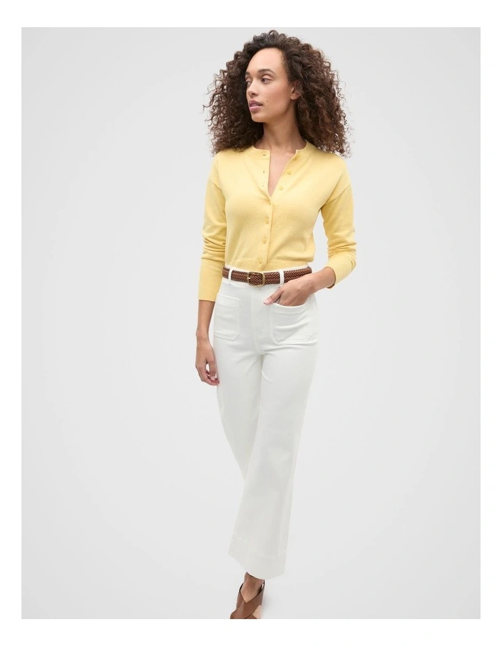 Linen Blend Cardigan in Buttercup image 3