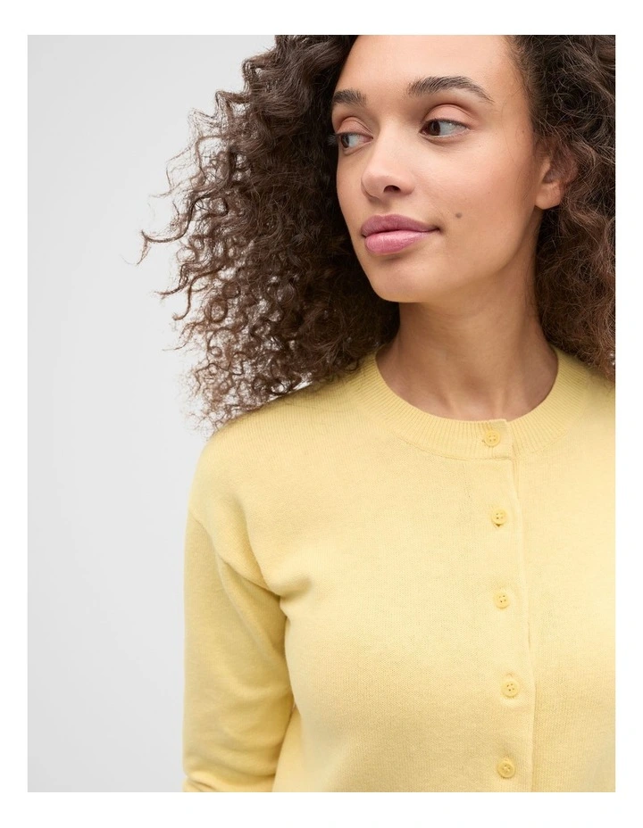 Linen Blend Cardigan in Buttercup image 4