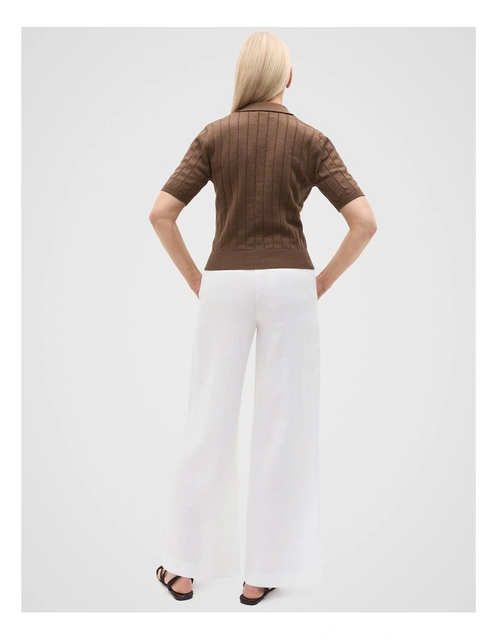 Cotton Wide Rib Polo Knit in Pinecone image 2