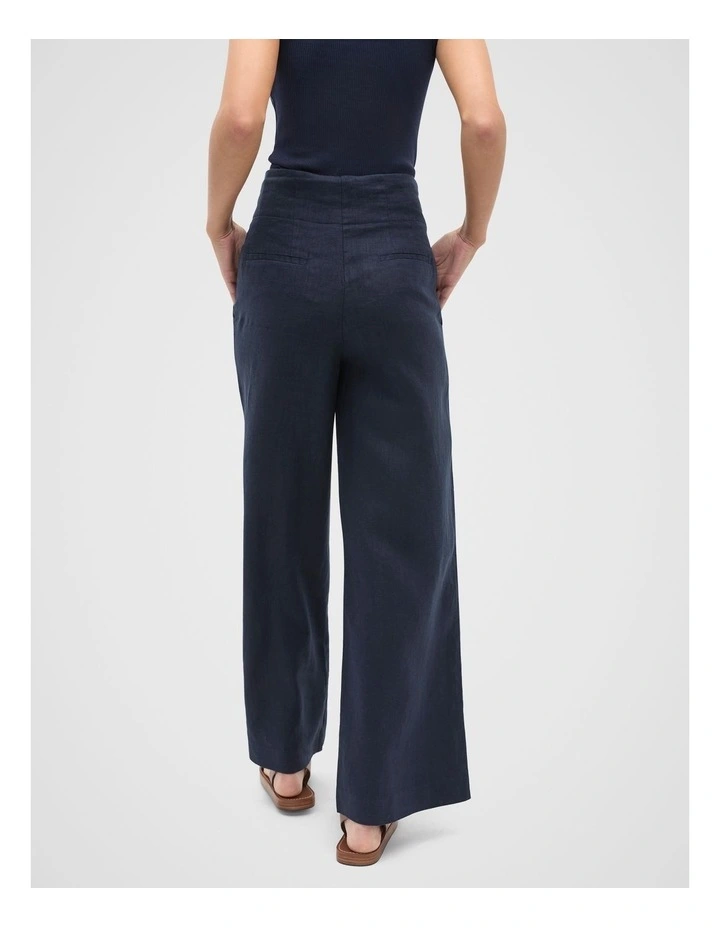 Core Linen Waisted Pant in Twilight Blue image 2