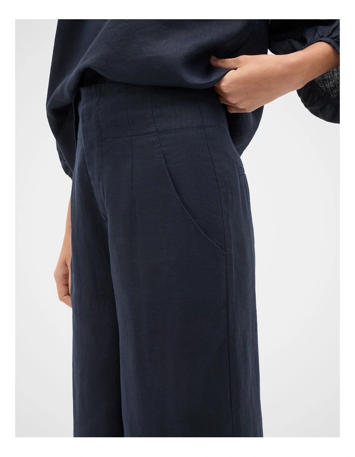 Core Linen Waisted Pant in Twilight Blue image 3