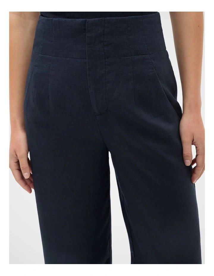 Core Linen Waisted Pant in Twilight Blue image 3