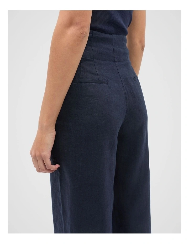 Core Linen Waisted Pant in Twilight Blue image 4