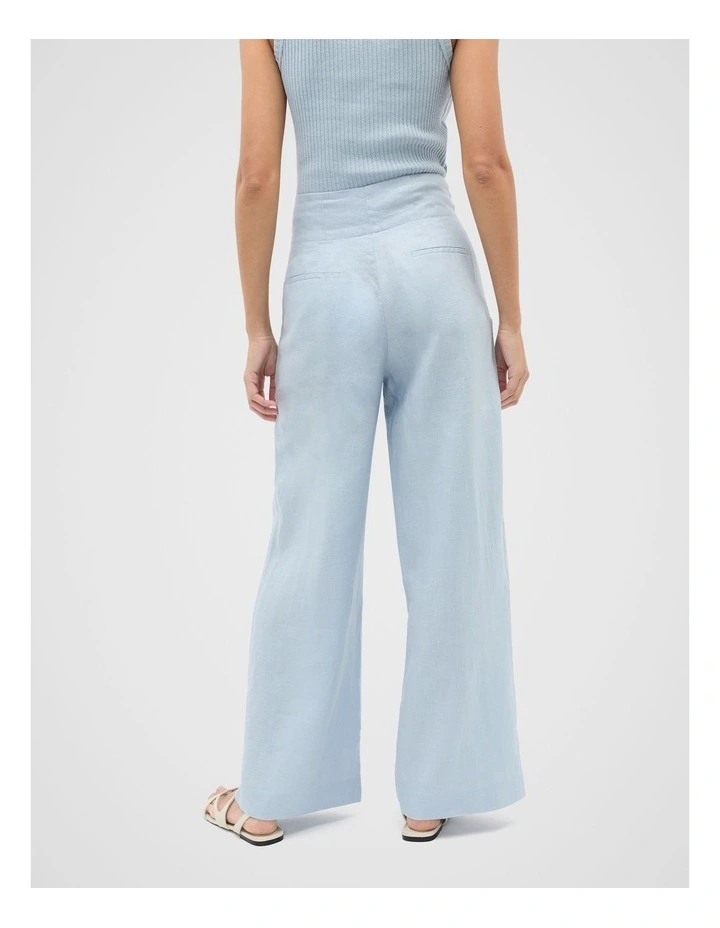 Core Linen Waisted Pant in Bluebell image 2