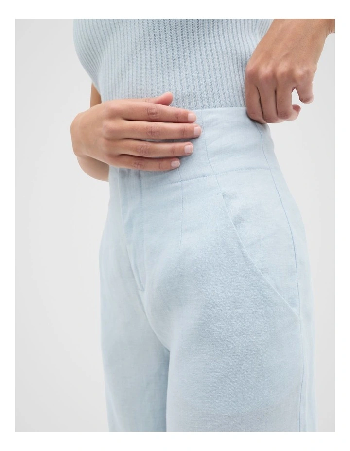 Core Linen Waisted Pant in Bluebell image 4